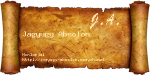Jagyugy Absolon névjegykártya